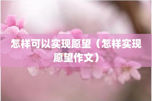怎样可以实现愿望（怎样实现愿望作文）