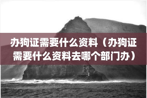 办狗证需要什么资料(办狗证需要什么资料去哪个部门办)