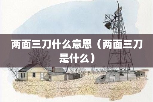 两面三刀什么意思（两面三刀是什么）