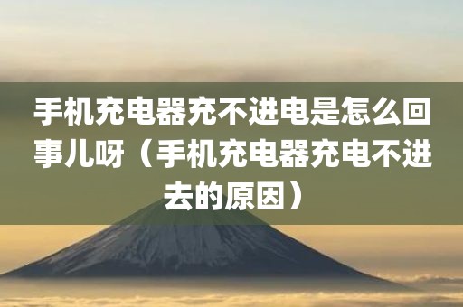 手机充电器充不进电是怎么回事儿呀（手机充电器充电不进去的原因）
