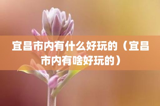 宜昌市内有什么好玩的（宜昌市内有啥好玩的）