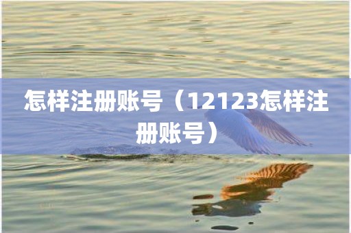 怎样注册账号（12123怎样注册账号）