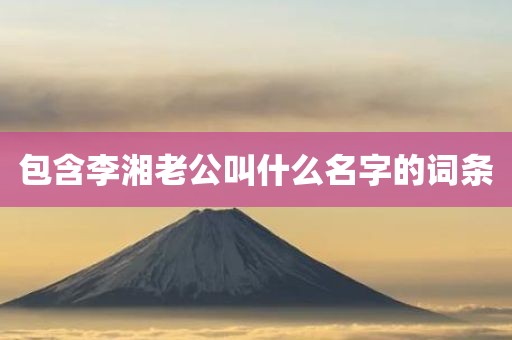 包含李湘老公叫什么名字的词条