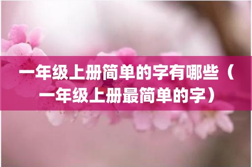 一年级上册简单的字有哪些（一年级上册最简单的字）