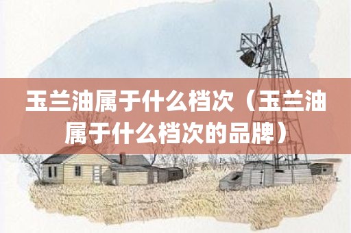 玉兰油属于什么档次（玉兰油属于什么档次的品牌）