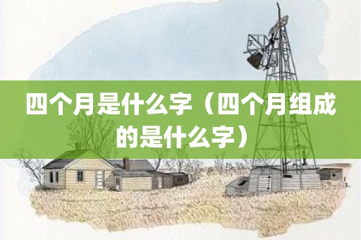 四个月是什么字（四个月组成的是什么字）