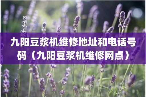 九阳豆浆机维修地址和电话号码（九阳豆浆机维修网点）