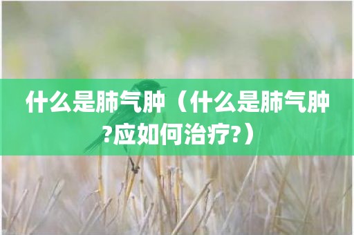 什么是肺气肿（什么是肺气肿?应如何治疗?）