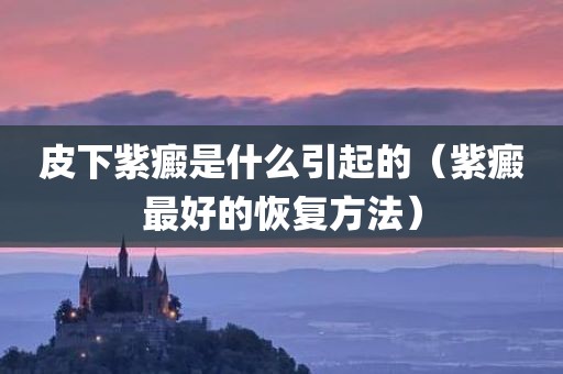 皮下紫癜是什么引起的（紫癜最好的恢复方法）