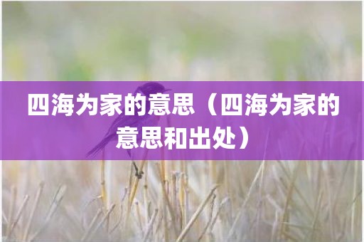 四海为家的意思（四海为家的意思和出处）