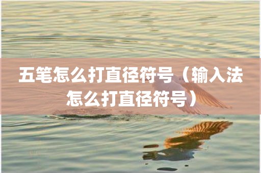 五笔怎么打直径符号（输入法怎么打直径符号）