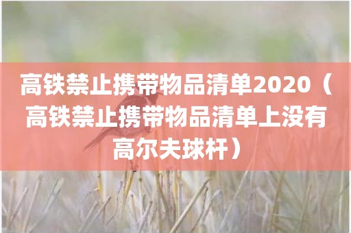 高铁禁止携带物品清单2020（高铁禁止携带物品清单上没有高尔夫球杆）