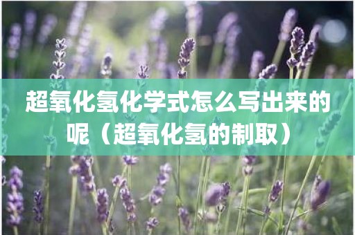 超氧化氢化学式怎么写出来的呢（超氧化氢的制取）