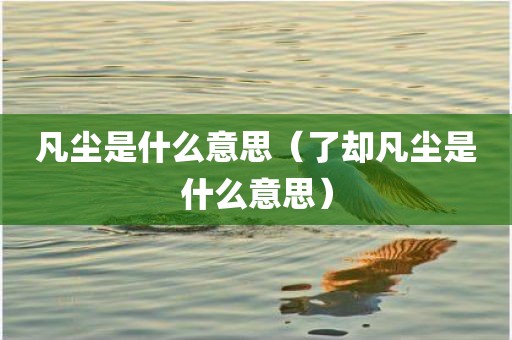 凡尘是什么意思（了却凡尘是什么意思）