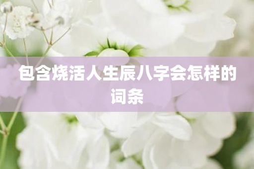 包含烧活人生辰八字会怎样的词条