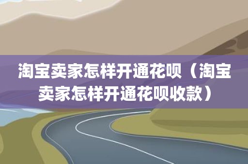 淘宝卖家怎样开通花呗（淘宝卖家怎样开通花呗收款）