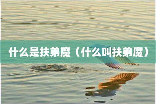 什么是扶弟魔(什么叫扶弟魔)