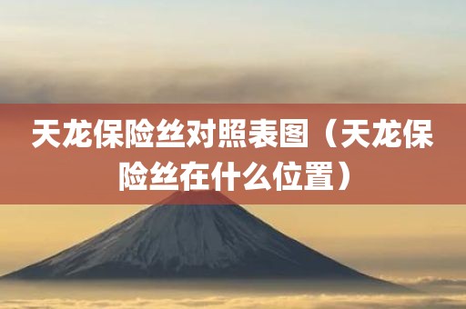 天龙保险丝对照表图（天龙保险丝在什么位置）