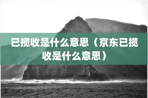 已揽收是什么意思（京东已揽收是什么意思）