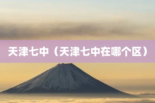 天津七中（天津七中在哪个区）
