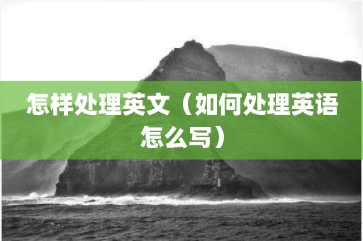 怎样处理英文（如何处理英语怎么写）
