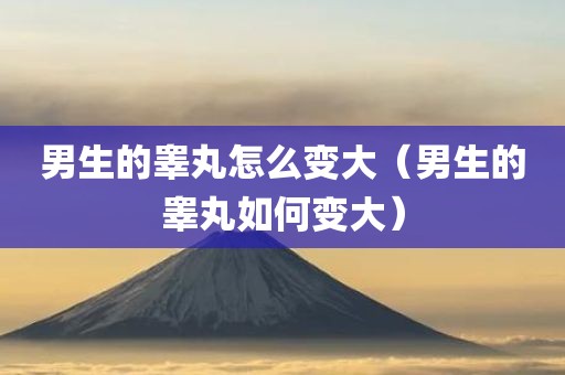男生的睾丸怎么变大（男生的睾丸如何变大）