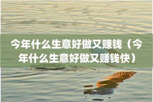 今年什么生意好做又赚钱（今年什么生意好做又赚钱快）