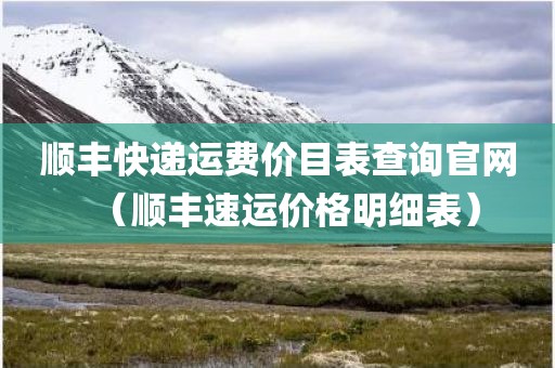 顺丰快递运费价目表查询官网(顺丰速运价格明细表)