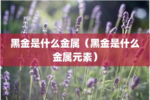 黑金是什么金属（黑金是什么金属元素）