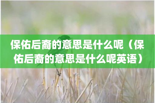 保佑后裔的意思是什么呢（保佑后裔的意思是什么呢英语）