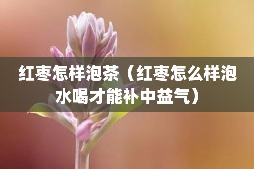 红枣怎样泡茶（红枣怎么样泡水喝才能补中益气）