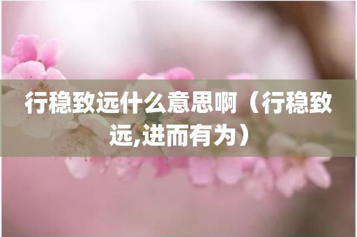 行稳致远什么意思啊(行稳致远,进而有为)