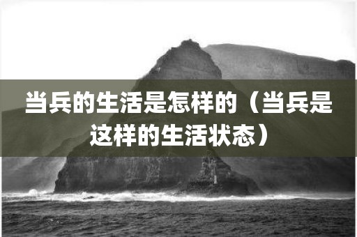 当兵的生活是怎样的（当兵是这样的生活状态）