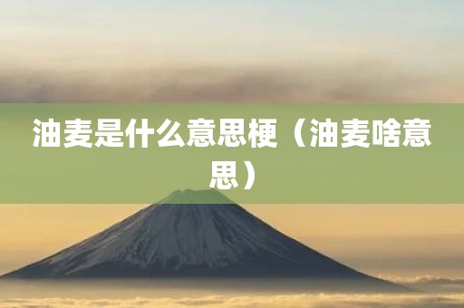 油麦是什么意思梗（油麦啥意思）