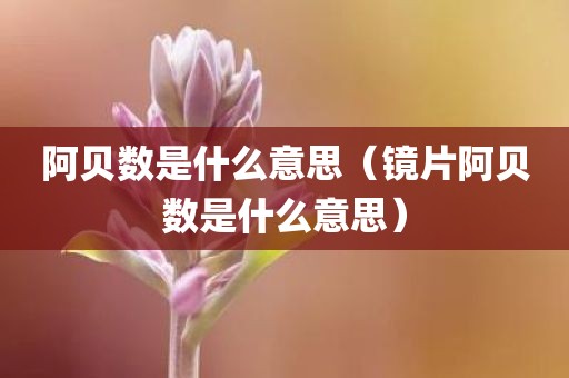 阿贝数是什么意思（镜片阿贝数是什么意思）