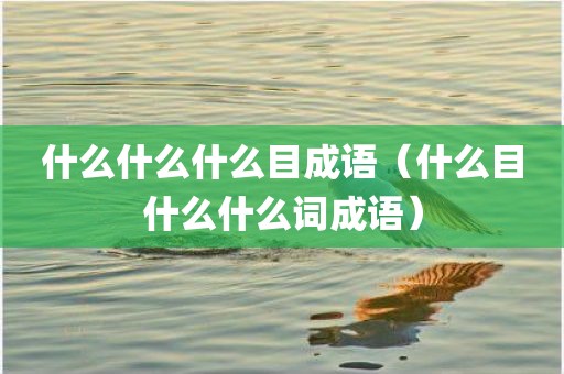 什么什么什么目成语（什么目什么什么词成语）