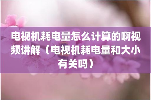 电视机耗电量怎么计算的啊视频讲解（电视机耗电量和大小有关吗）