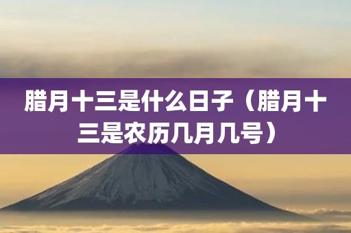 腊月十三是什么日子（腊月十三是农历几月几号）