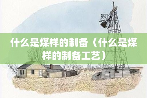 什么是煤样的制备（什么是煤样的制备工艺）