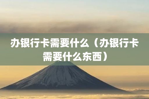 办银行卡需要什么（办银行卡需要什么东西）