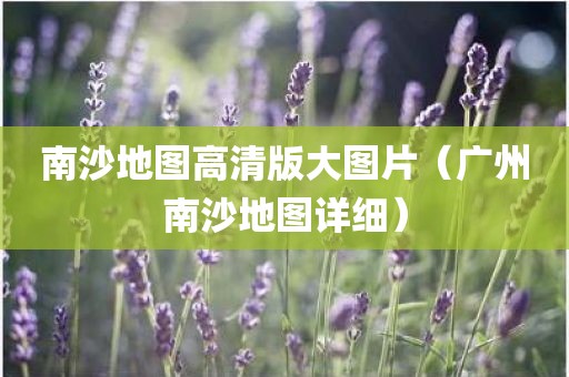 南沙地图高清版大图片（广州南沙地图详细）