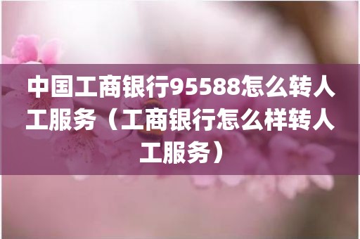 中国工商银行95588怎么转人工服务（工商银行怎么样转人工服务）