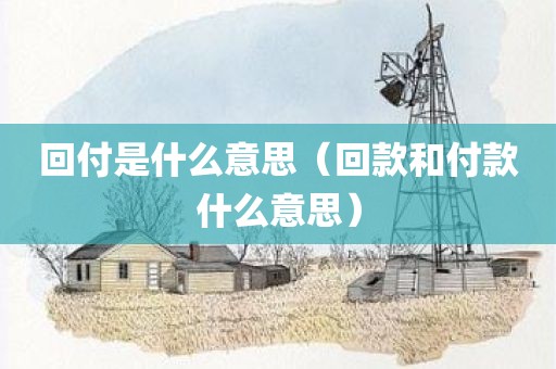 回付是什么意思(回款和付款什么意思)