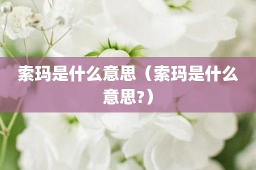 索玛是什么意思（索玛是什么意思?）