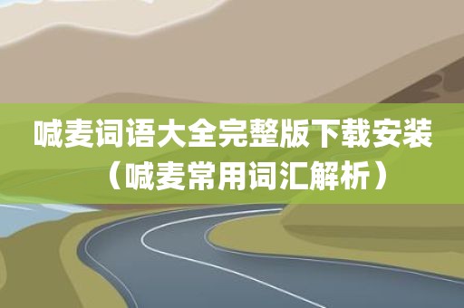 喊麦词语大全完整版下载安装（喊麦常用词汇解析）