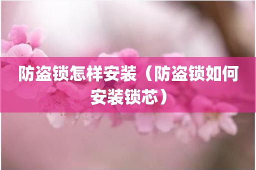 防盗锁怎样安装（防盗锁如何安装锁芯）