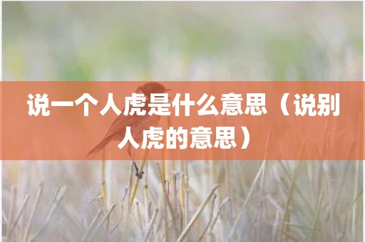 说一个人虎是什么意思（说别人虎的意思）