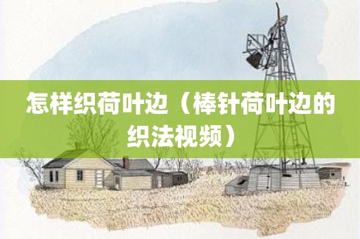 怎样织荷叶边（棒针荷叶边的织法视频）