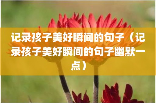 记录孩子美好瞬间的句子（记录孩子美好瞬间的句子幽默一点）