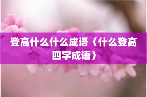 登高什么什么成语（什么登高四字成语）
